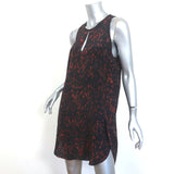 3.1 Phillip Lim Mini Dress Black/Brown Animal Print Silk Size 4 Sleeveless Tunic