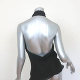 Gucci 2006 Beaded Halter Top Black Silk Chiffon Size 42 NEW