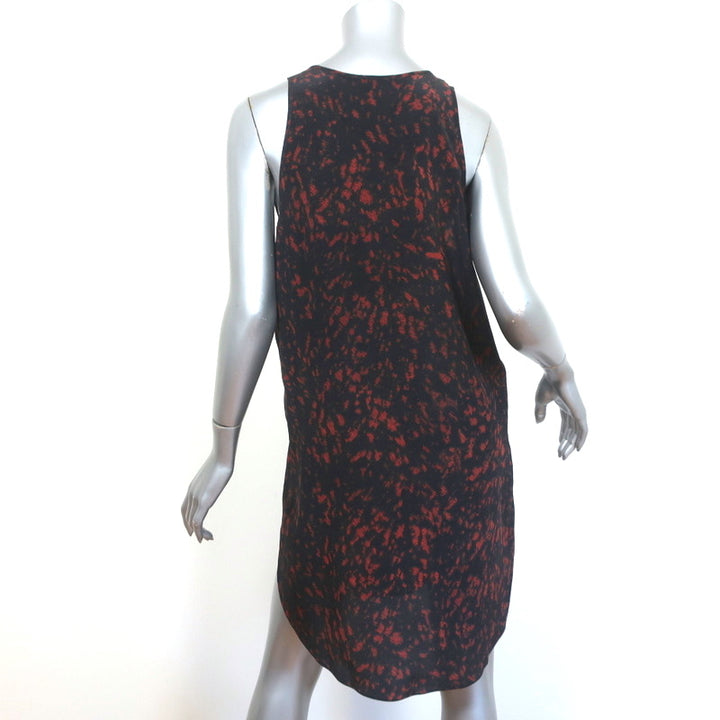 3.1 Phillip Lim Mini Dress Black/Brown Animal Print Silk Size 4 Sleeveless Tunic