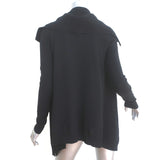 Theory Cashmere Draped Cardigan Winxie D Black Waffle Knit Size Small