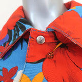 AMI Alexandre Mattiussi Floral Print Denim Jacket Size Small Unisex