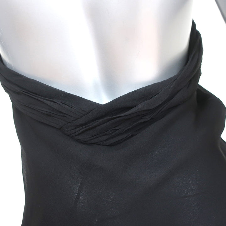 Gucci 2006 Beaded Halter Top Black Silk Chiffon Size 42 NEW