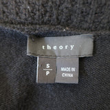 Theory Cashmere Draped Cardigan Winxie D Black Waffle Knit Size Small