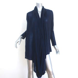 Alice + Olivia Drape Wrap Around Cardigan Navy Lyocell Knit Size Small