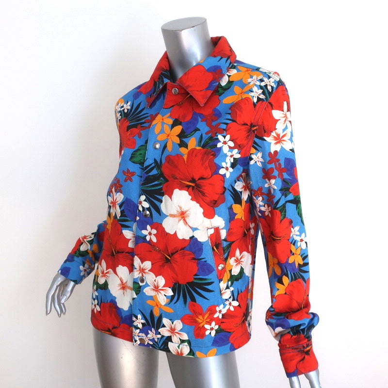 AMI Alexandre Mattiussi Floral Print Denim Jacket Size Small Unisex