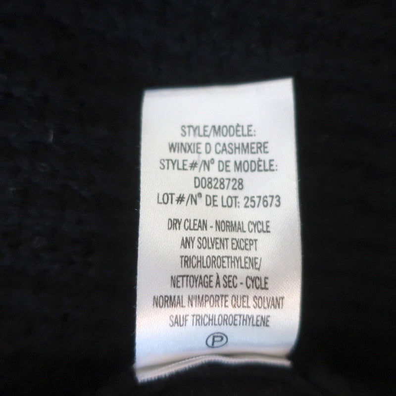 Theory Cashmere Draped Cardigan Winxie D Black Waffle Knit Size Small