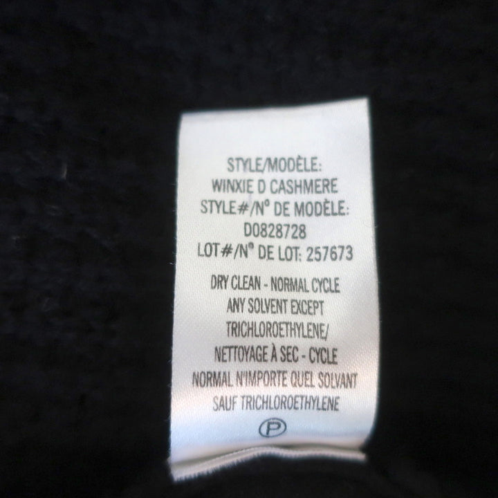 Theory Cashmere Draped Cardigan Winxie D Black Waffle Knit Size Small