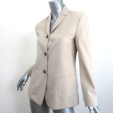 The Row Patch Pocket Blazer Stone Virgin Wool-Blend Size 0 Three Button Jacket