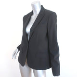 Theory Gabe Blazer Black Stretch Wool Size 12 One Button Jacket NEW