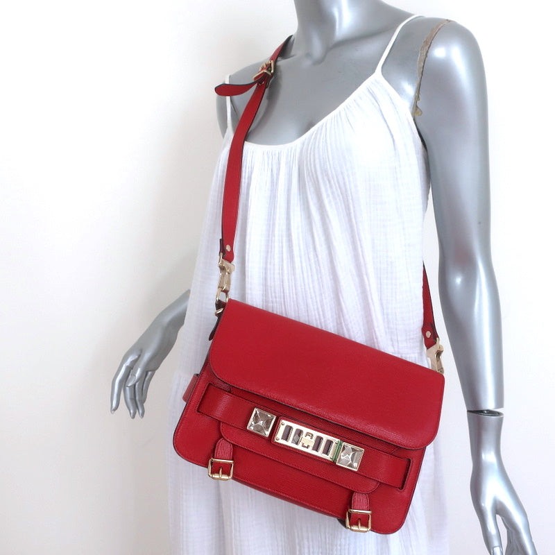 Meander have kvalitet Proenza Schouler PS11 Classic Shoulder Bag Red Linosa Leather Crossbod –  Celebrity Owned