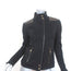 Ralph Lauren Collection Jacket Black Leather-Trim Silk Knit Size Medium