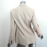 The Row Patch Pocket Blazer Stone Virgin Wool-Blend Size 0 Three Button Jacket