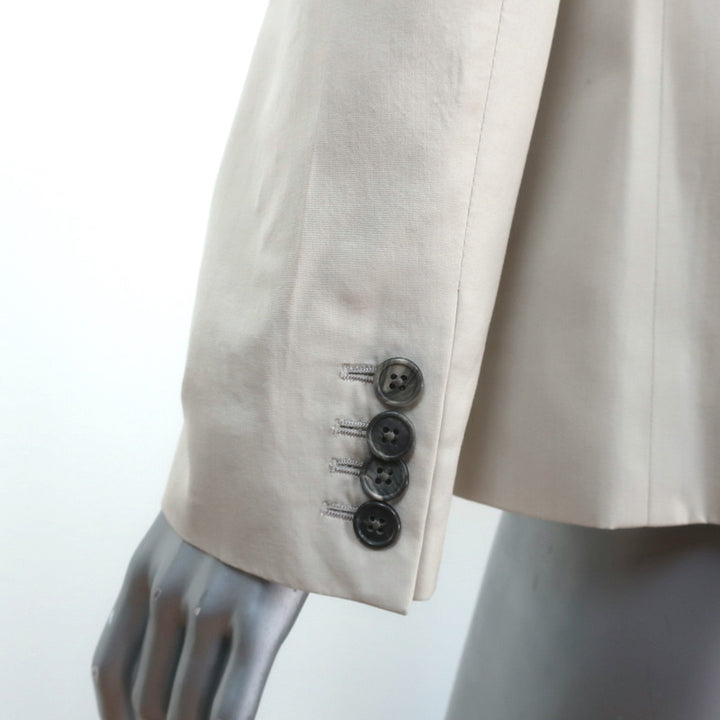 The Row Patch Pocket Blazer Stone Virgin Wool-Blend Size 0 Three Button Jacket