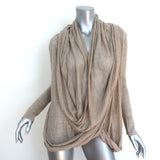 Alice + Olivia Drape Wrap Around Cardigan Beige Knit Size Small