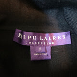 Ralph Lauren Collection Jacket Black Leather-Trim Silk Knit Size Medium