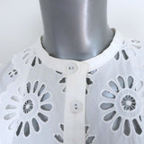 SEA Exploded Eyelet Sleeveless Top White Cotton Size 4