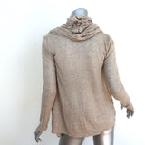 Alice + Olivia Drape Wrap Around Cardigan Beige Knit Size Small