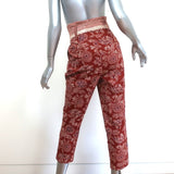 Veronica Beard Paperbag Pants Clerence Rust Floral Print Cotton Size 6 NEW