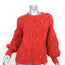 Ulla Johnson Pilar Cable Knit Sweater Poppy Cotton Size Medium Crewneck Pullover