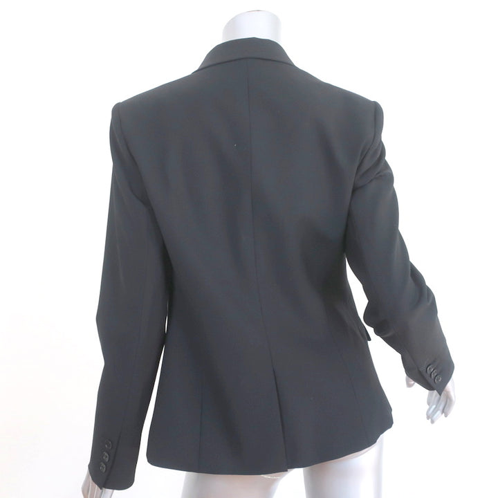 Theory Gabe Blazer Black Stretch Wool Size 6 One Button Jacket NEW