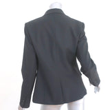 Theory Gabe Blazer Black Stretch Wool Size 12 One Button Jacket NEW
