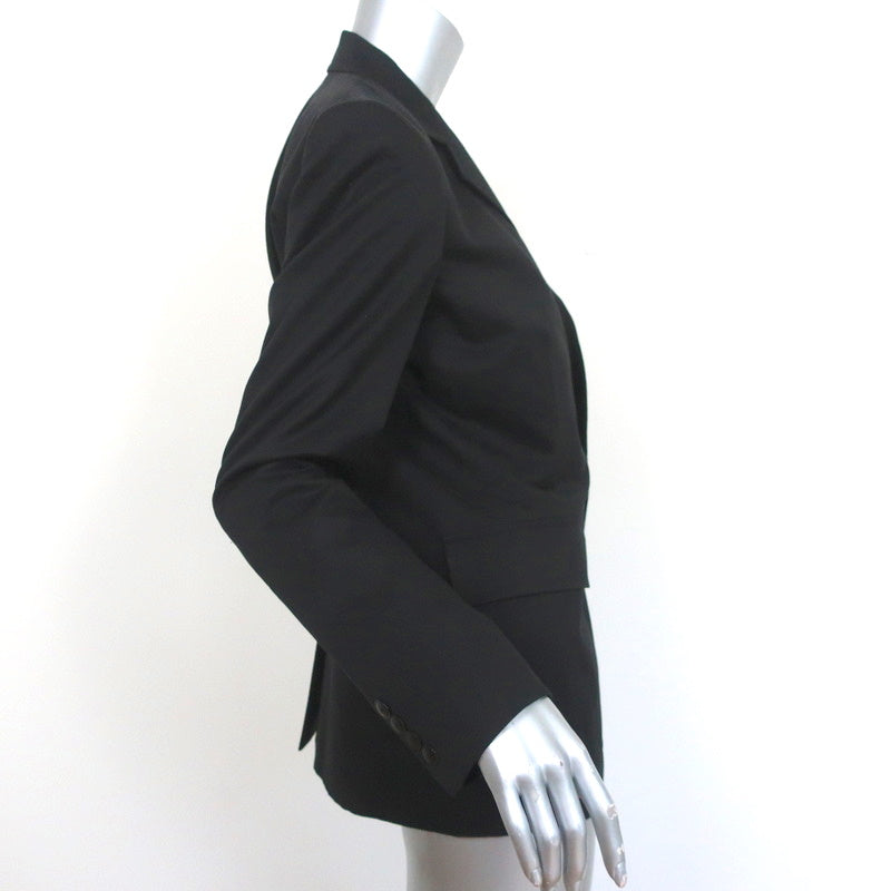 Ralph Lauren Black Label Blazer Black Cotton Size 8 Multi-Pocket Jacket