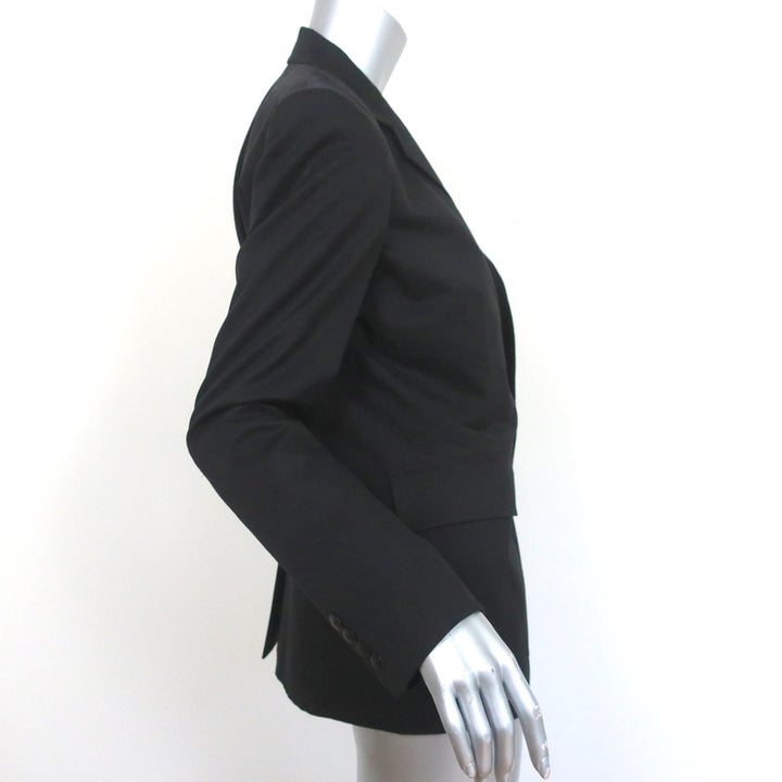 Ralph Lauren Black Label Blazer Black Cotton Size 8 Multi-Pocket Jacket