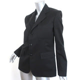 Ralph Lauren Black Label Blazer Black Cotton Size 8 Multi-Pocket Jacket