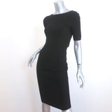 Theory Open-Back Dress Narlissa Prosecco Black Knit Size Small Short Sleeve