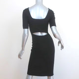 Theory Open-Back Dress Narlissa Prosecco Black Knit Size Small Short Sleeve
