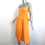 Three Graces London Midi Wrap Dress Martha Marigold Cotton Poplin Size 6