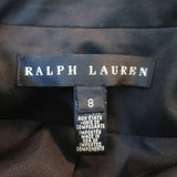 Ralph Lauren Black Label Blazer Black Cotton Size 8 Multi-Pocket Jacket