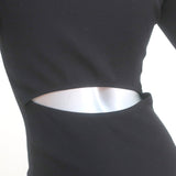 Theory Open-Back Dress Narlissa Prosecco Black Knit Size Small Short Sleeve