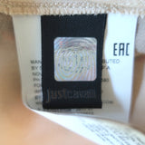 Just Cavalli One Shoulder Tiered Dress Red Star Print Chiffon Size 42