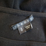 Theory Open-Back Dress Narlissa Prosecco Black Knit Size Small Short Sleeve