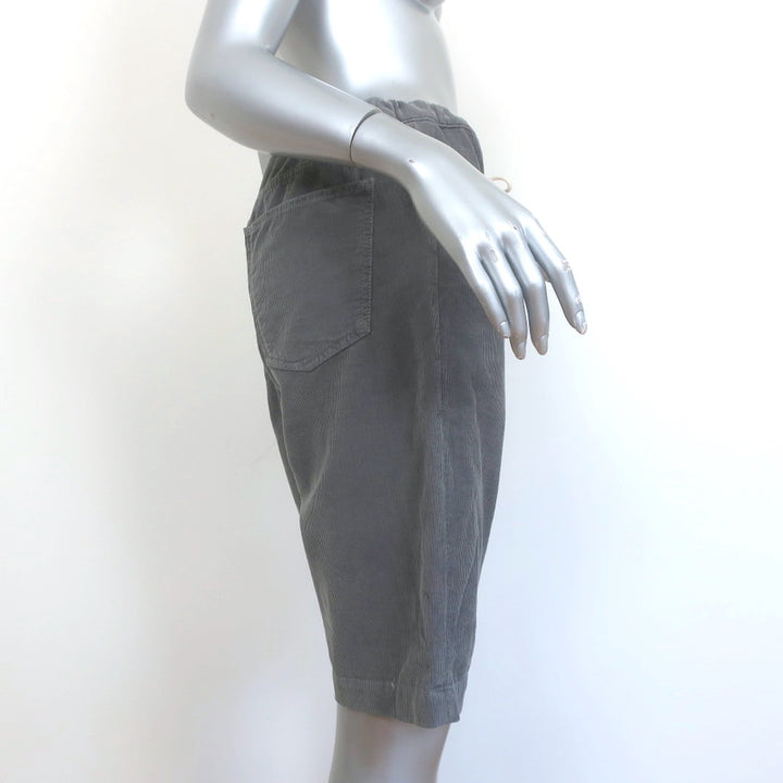 6397 Corduroy Drawstring Shorts Washed Grey Size Medium NEW