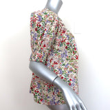 THE GREAT Storyteller Top Cream Floral Print Size 1 Short Sleeve Blouse NEW