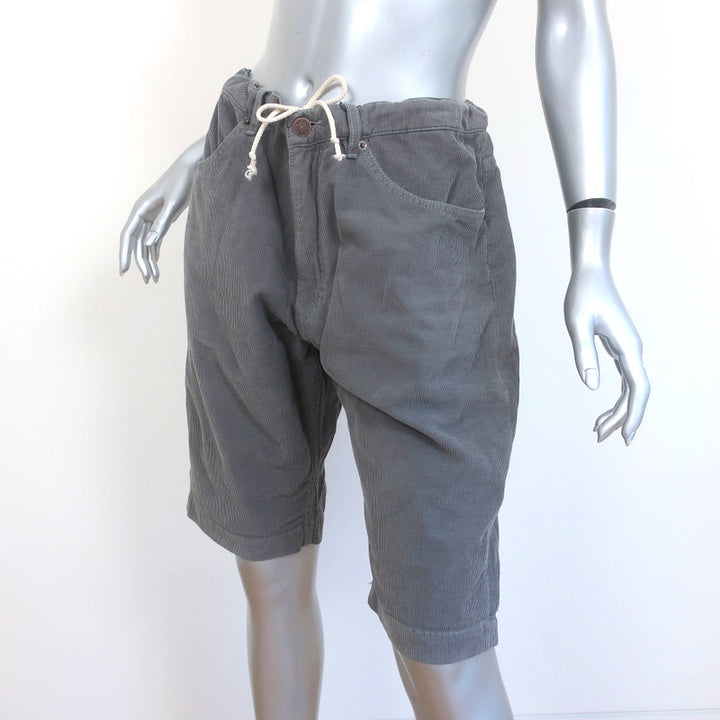 6397 Corduroy Drawstring Shorts Washed Grey Size Medium NEW