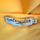 Three Graces London Midi Wrap Dress Martha Marigold Cotton Poplin Size 6