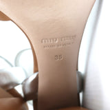 Miu Miu Crystal-Embellished Two Tone Sandals Brown & Silver Leather Size 36