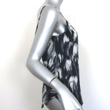 Haute Hippie Cowl Back Camisole Black Printed Silk Size Small V-Neck Tank Top