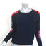 Chloe Floral-Embroidered Sweater Navy Size Extra Small Crewneck Pullover