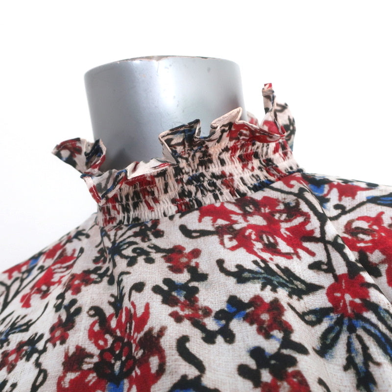 Isabel Marant Long Sleeve Top Fantine Floral Print Size 36 Turtleneck Blouse