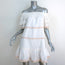 MISA Off-Shoulder Mini Dress Laleh Cream/Gold Metallic Stripe Size Extra Small