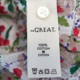 THE GREAT Storyteller Top Cream Floral Print Size 1 Short Sleeve Blouse NEW