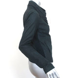 Vince Cowl Neck Leather Biker Jacket Navy Size Medium