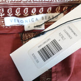 Veronica Beard Paperbag Pants Clerence Rust Floral Print Cotton Size 6 NEW
