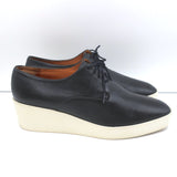 Robert Clergerie Platform Derby Wedges Lindsey Black Leather Size 41