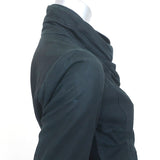 Vince Cowl Neck Leather Biker Jacket Navy Size Medium