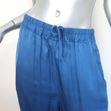 Nili Lotan Safi Pants Azure Blue Satin Size Medium NEW